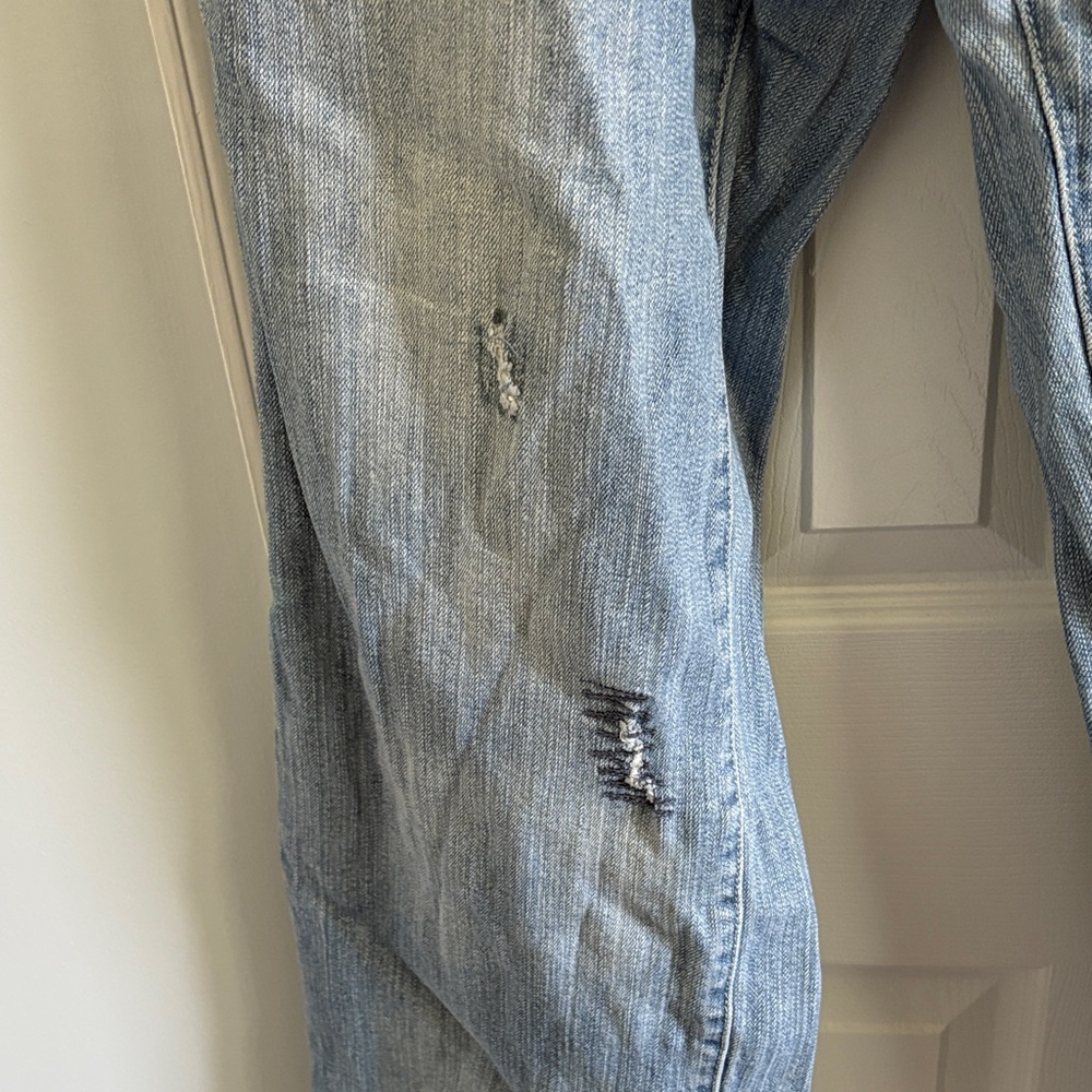 Vintage Y2K Lane Bryant Venezia Light Blue Embroidered Straight Leg Boho Jeans - Picture 7 of 11